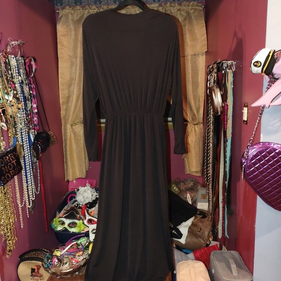 Lucky & Blessed One Piece Black Pant Suit With Attached Floor Length Skirt M - Picture 5 of 5